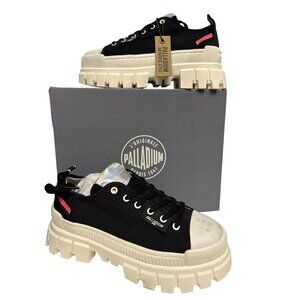 Palladium Revolt Lo TX Women's Sneakers Black Marshmallow Lug Sole Vegan Size 7